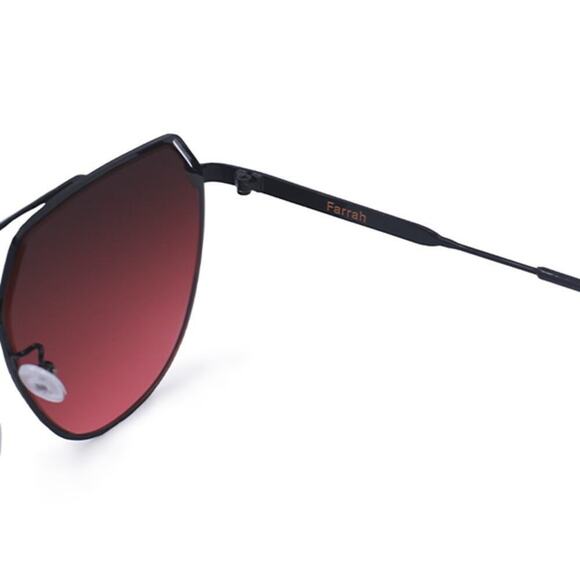 TOPFOXX Women\'s Black Frame Farrah Ruby Red Lens Oversized Aviator Sunglasses main image 4